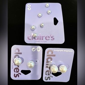 Pearl Girls-Pearl earrings in every size! 5 sets of faux Pearl earrings!